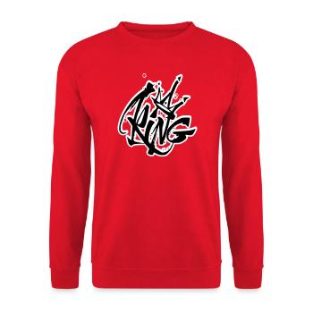 Lettrage King Graffiti - Sweat-shirt Unisexe - rouge - Devant - Alina (178cm) & Michal (187cm)