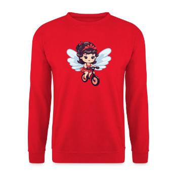 Fée mignon vélo bande dessinée - Sweat-shirt Unisexe - rouge - Devant - Alina (178cm) & Michal (187cm)