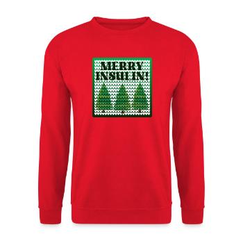 CHRISTMAS DIABETES INSULIN - Unisex Sweatshirt - red - Front - Alina (178cm) & Michal (187cm)