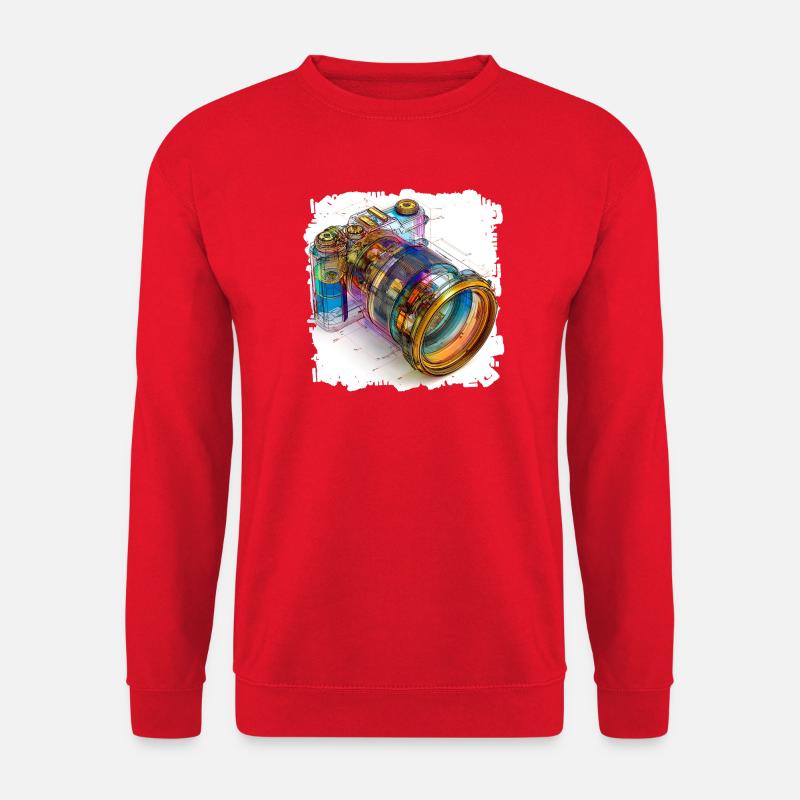Digital camera as CAD design blueprint - Unisex Sweatshirt - red
