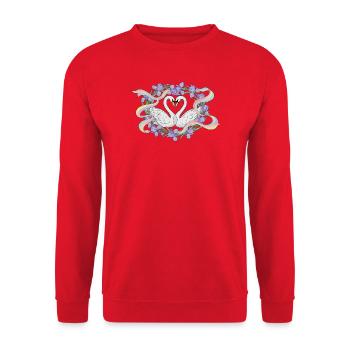 Swans love rainbow - Unisex Sweatshirt - red - Front - Alina (178cm) & Michal (187cm)