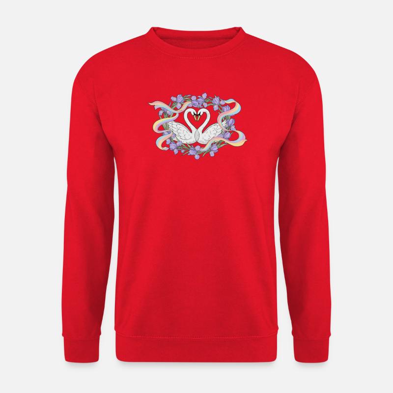 Schwäne lieben Regenbogen - Unisex Pullover - Rot
