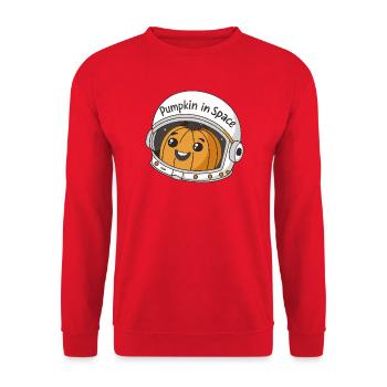Pumpkin in Astral Space - Unisex Sweatshirt - red - Front - Alina (178cm) & Michal (187cm)