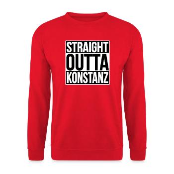 STRAIGHT OUTTA KONSTANZ - Unisex Pullover - Rot - Vorne - Alina (178cm) & Michal (187cm)