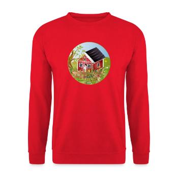 Small red house with idyllic garden - Unisex Sweatshirt - red - Front - Alina (178cm) & Michal (187cm)