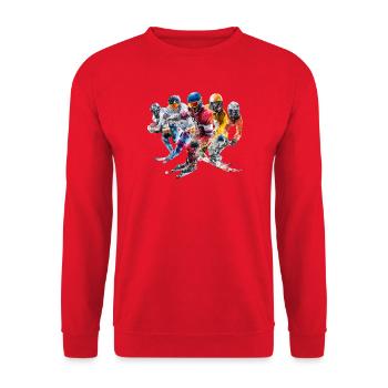 Colour Storm Compilation Skier Panorama - Unisex Sweatshirt - red - Front - Alina (178cm) & Michal (187cm)