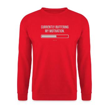 Currently buffering my motivation  - Unisex Pullover - Rot - Vorne - Alina (178cm) & Michal (187cm)