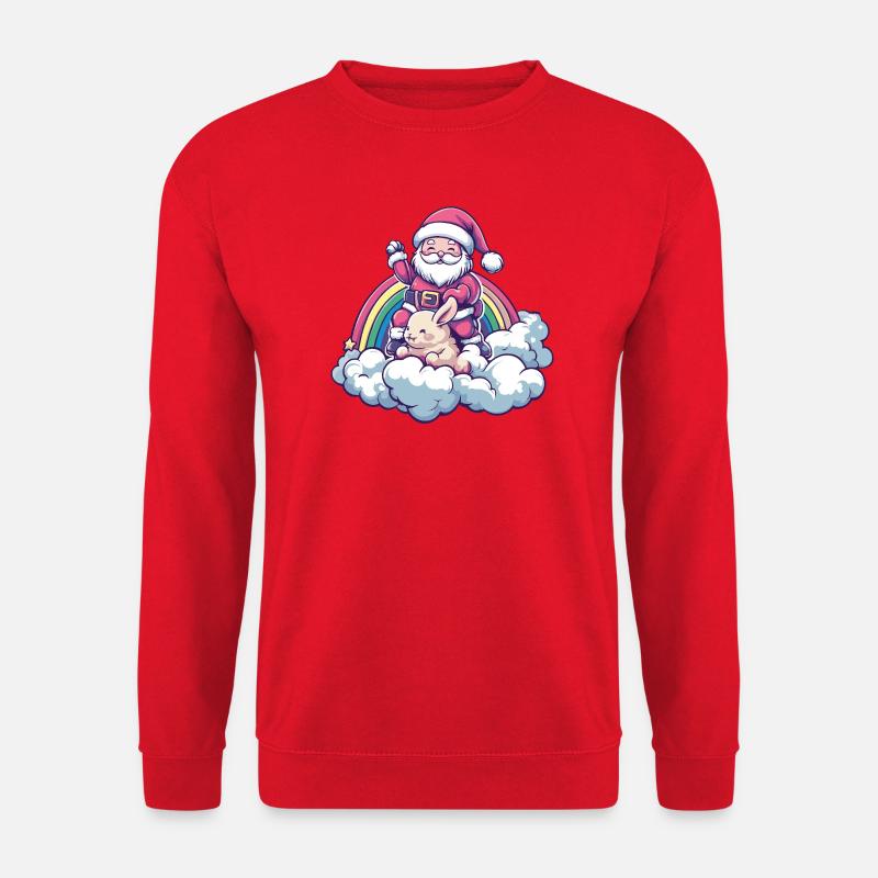 Hase Weihnachtsmann Weihnachten - Unisex Pullover - Rot