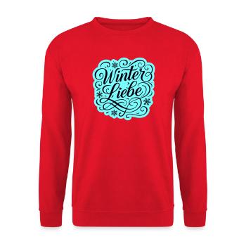 Winter Love Heart Wintery - Unisex Sweatshirt - red - Front - Alina (178cm) & Michal (187cm)