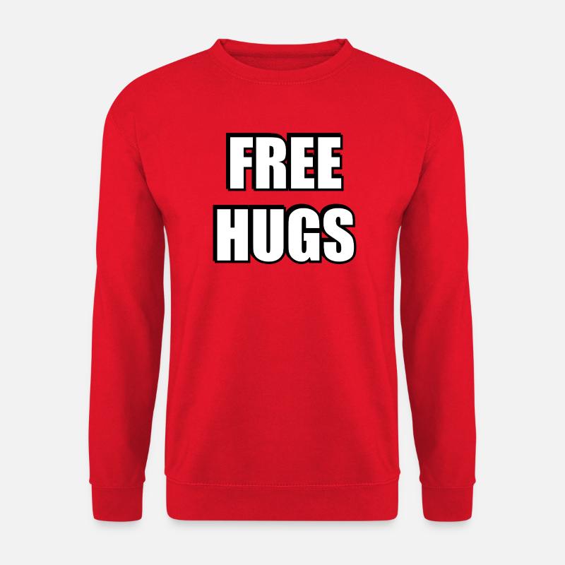 Free Hugs Bold Typography - Unisex Sweatshirt - red
