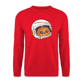 Space Astronaut Pumpkin - Unisex Sweatshirt - red - Front - Alina (178cm) & Michal (187cm)