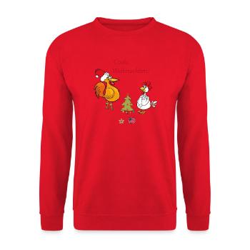 Coole Weihnachten  - Unisex Pullover - Rot - Vorne - Alina (178cm) & Michal (187cm)