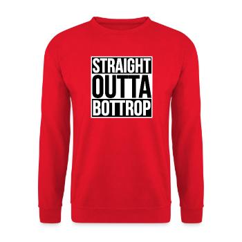 STRAIGHT OUTTA BOTTROP - Unisex Pullover - Rot - Vorne - Alina (178cm) & Michal (187cm)