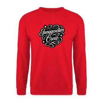 Junggesellen Crew - Unisex Pullover - Rot - Vorne - Alina (178cm) & Michal (187cm)