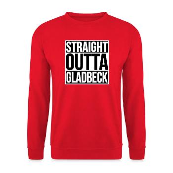 TOUT DROIT SORTI DE Gladbeck - Sweat-shirt Unisexe - rouge - Devant - Alina (178cm) & Michal (187cm)