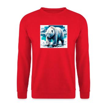 ours blanc - Sweat-shirt Unisexe - rouge - Devant - Alina (178cm) & Michal (187cm)