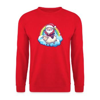 Mouton Père Noël Noël - Sweat-shirt Unisexe - rouge - Devant - Alina (178cm) & Michal (187cm)