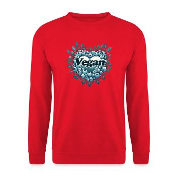 Logo végétalien en forme de cœur de myrtille - Sweat-shirt Unisexe - rouge - Devant - Alina (178cm) & Michal (187cm)