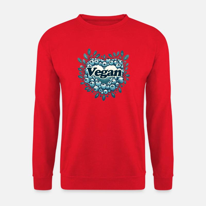 Veganes Blaubeer-Herz-Logo - Unisex Pullover - Rot
