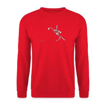 Poule squelette - Sweat-shirt Unisexe - rouge - Devant - Alina (178cm) & Michal (187cm)