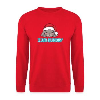 Weihnachten Gourmet Hase - Unisex Pullover - Rot - Vorne - Alina (178cm) & Michal (187cm)