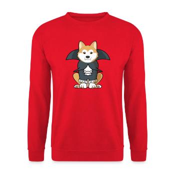 Akita Inu Vampire Halloween Chien Costume Spooky Pet - Sweat-shirt Unisexe - rouge - Devant - Alina (178cm) & Michal (187cm)