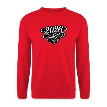 2026 Jahr - Unisex Pullover - Rot - Vorne - Alina (178cm) & Michal (187cm)