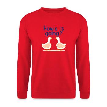 GEESE GOOSE FRIENDSHIP - Unisex Sweatshirt - red - Front - Alina (178cm) & Michal (187cm)