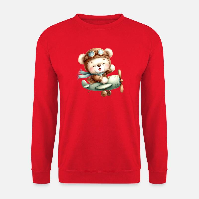 Flieger-Teddy - Unisex Pullover - Rot