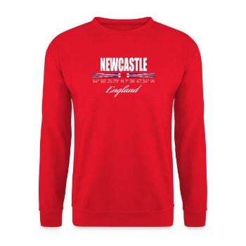 Newcastle - Unisex Sweatshirt - red - Front - Alina (178cm) & Michal (187cm)