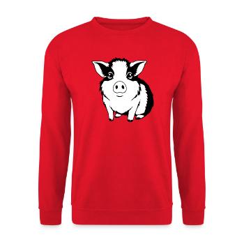Meerschweinchen T-shirt Geschenk  - Unisex Pullover - Rot - Vorne - Alina (178cm) & Michal (187cm)