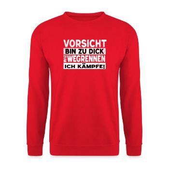 Beware I'm too fat and fights - Unisex Sweatshirt - red - Front - Alina (178cm) & Michal (187cm)