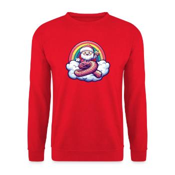 Snake Cobra Santa Claus Christmas - Unisex Sweatshirt - red - Front - Alina (178cm) & Michal (187cm)
