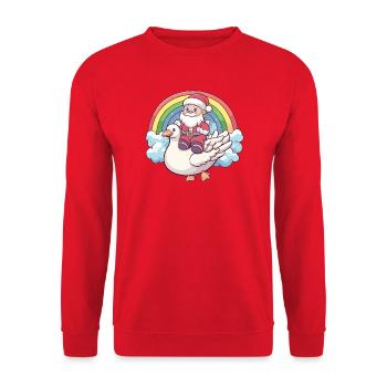 Oie Père Noël Noël - Sweat-shirt Unisexe - rouge - Devant - Alina (178cm) & Michal (187cm)