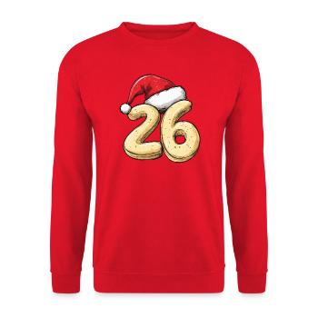 26 Number Cookie Christmas - Unisex Sweatshirt - red - Front - Alina (178cm) & Michal (187cm)