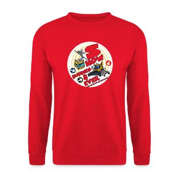 1423-snow_buddies_geel - Unisex Sweatshirt - red - Front - Alina (178cm) & Michal (187cm)