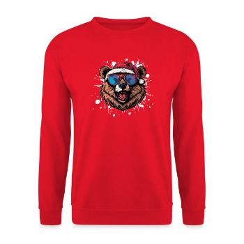 Bear Christmas Funny - Unisex Sweatshirt - red - Front - Alina (178cm) & Michal (187cm)