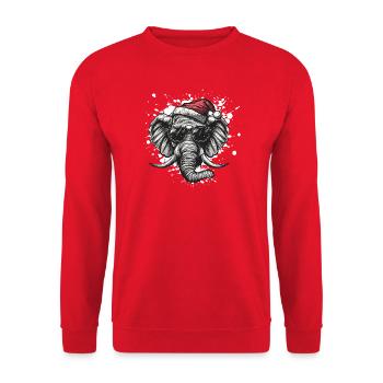 Elephant Christmas Funny - Unisex Sweatshirt - red - Front - Alina (178cm) & Michal (187cm)