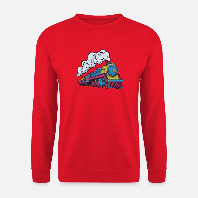 Dampflokomotive Farbexplosion - Unisex Pullover - Rot