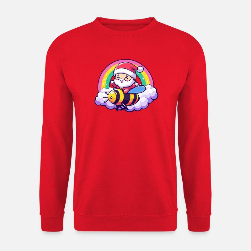 Biene Weihnachtsmann Weihnachten - Unisex Pullover - Rot