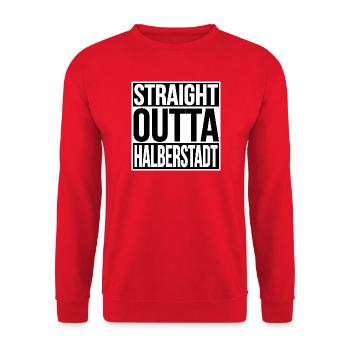Directement sorti de Halberstadt - Sweat-shirt Unisexe - rouge - Devant - Alina (178cm) & Michal (187cm)