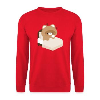 Castor endormi douillet sur lit - Sweat-shirt Unisexe - rouge - Devant - Alina (178cm) & Michal (187cm)