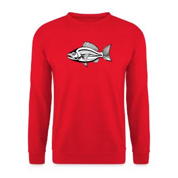 Fish Angler T-shirt Gift Angler - Unisex Sweatshirt - red - Front - Alina (178cm) & Michal (187cm)