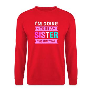 Gender Reveal New Year's Eve - Unisex Sweatshirt - red - Front - Alina (178cm) & Michal (187cm)