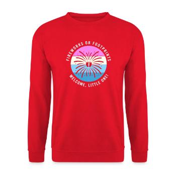 Gender Reveal Silvester Neujahr Neues Jahr - Unisex Pullover - Rot - Vorne - Alina (178cm) & Michal (187cm)