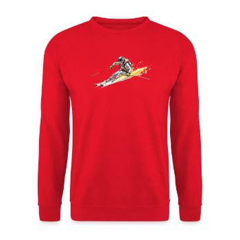 Skier - Unisex Sweatshirt - red - Front - Alina (178cm) & Michal (187cm)