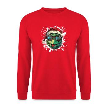 Turtle Christmas Funny - Unisex Sweatshirt - red - Front - Alina (178cm) & Michal (187cm)
