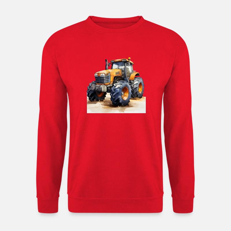 Gelber Power-Traktor Offroad-Action - Unisex Pullover - Rot