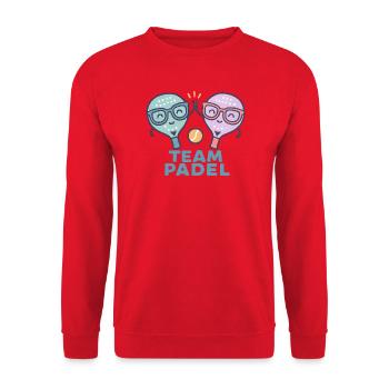 Duell Padel Freundliche Maskottchen Bunt - Unisex Pullover - Rot - Vorne - Alina (178cm) & Michal (187cm)
