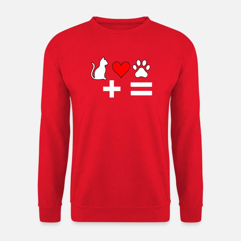 Katzenliebe HerzPfoten-Formel - Unisex Pullover - Rot